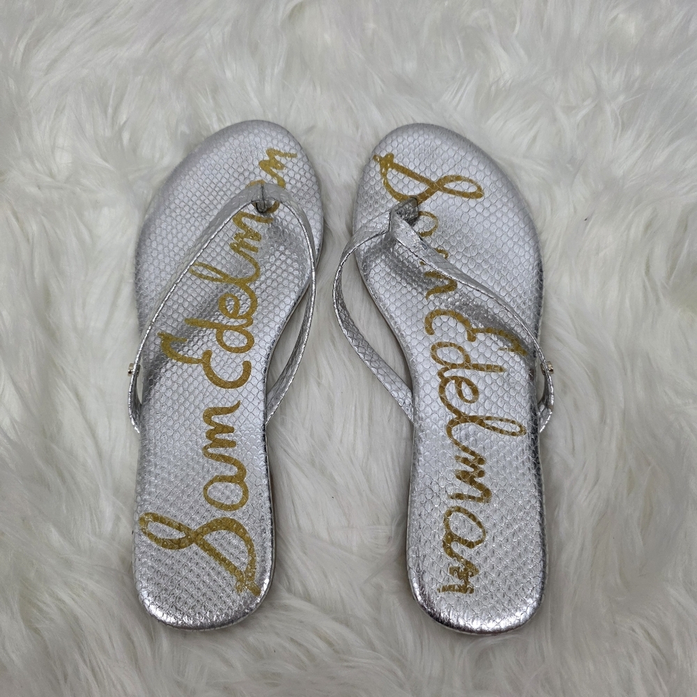 Sam Edelman Oliver Metallic Silver Sandals